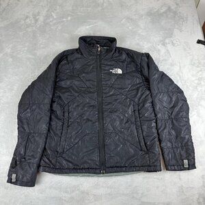 The North Face Black Patterned Puffer Jacket Women's Size XL